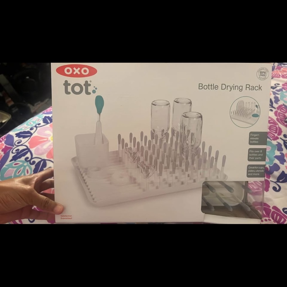 OXO Tot White and Gray Bottle Drying Rack